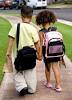 children and backpacks